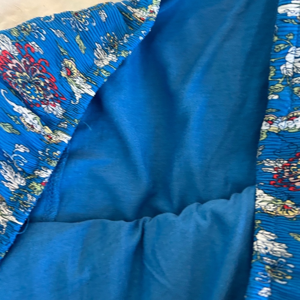 Max Studio Blue Floral A-Line Skirt - Picture 3 of 8